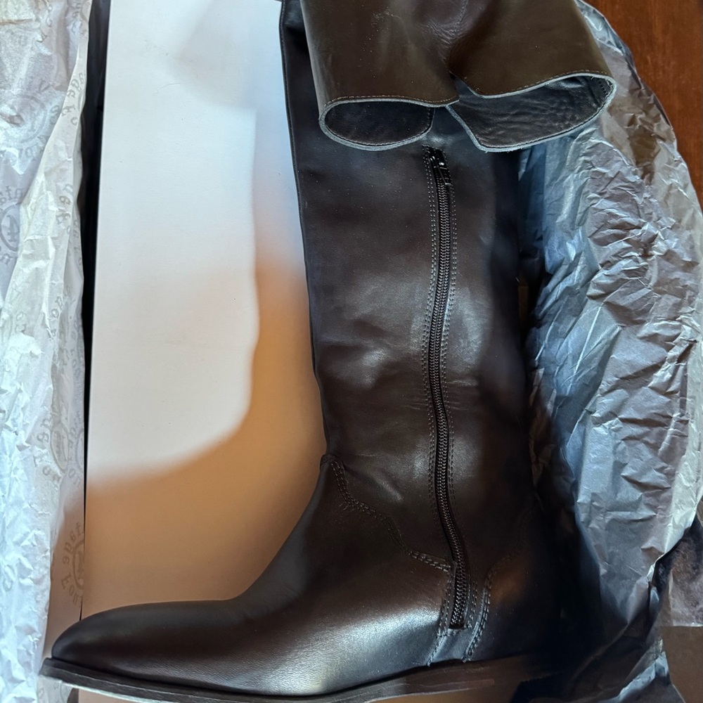 Black Leather Knee-High Boots